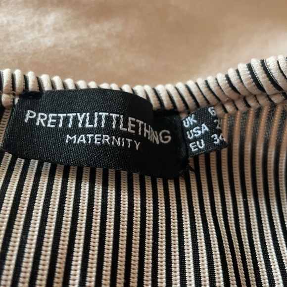 Maternity Cream Ribbed Side Split Maxi Dress - Picture 6 of 7